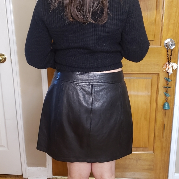 👗HOST PICK👗POLO Ralph Lauren Blue Label Sheep Leather Skirt - Picture 8 of 10